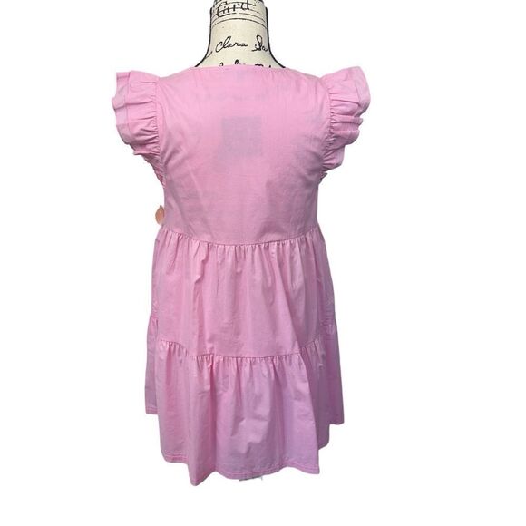 Papermoon Pink Tiered Babydoll Mini Dress, Small - Picture 4 of 11